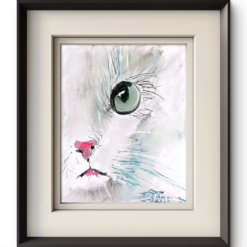Kitten Colorful Modern Art Acrylic Painting On Canvas. gallery