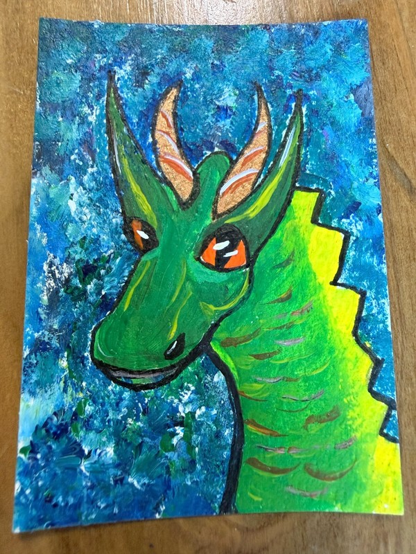 Stewart the Dragon ACEO art trading cards gallery