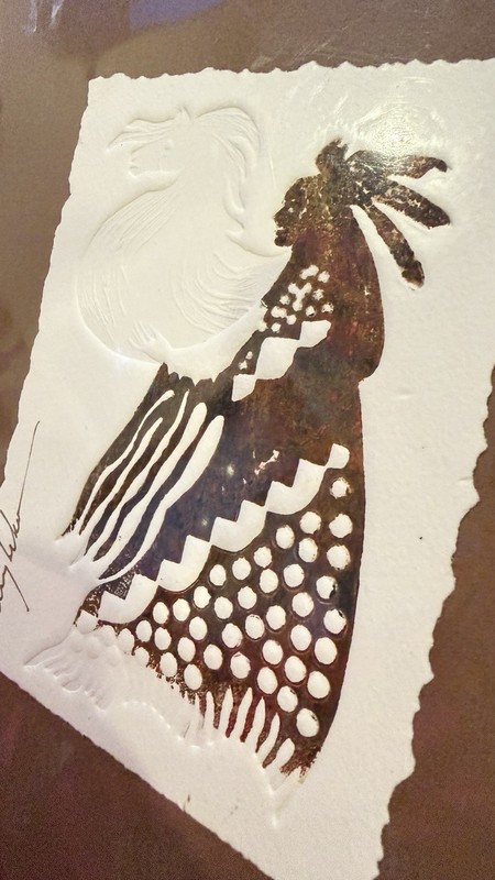 King Kuka Signed Original Embossed Painting Horse Dreamer Blackfeet Art