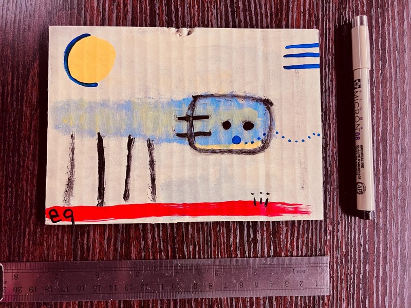 e9Art 7x5 'his constant stream of buzzwords ...' outsider art brut primitive raw gallery