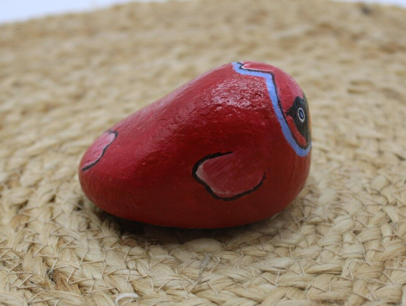 Hand Painted Rock ~ County Red Robin~ Outdoor Art Garden Decor ~By Rockn Palette gallery