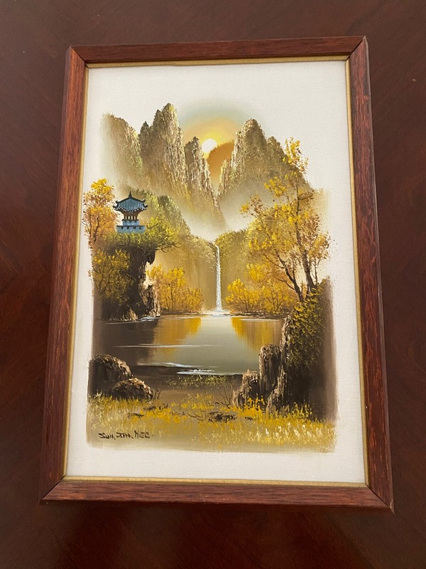 Vintage Original Oil Painting Signed By SUH JIN HEE Fall Autumn Landscape Framed