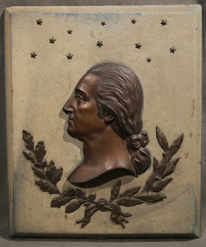Bronze Historical Portrait of George Washington with 13 Stars American