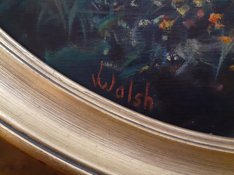 Original Oil Painting "A Quiet Moment" by Walsh. 32 in. x 27 in. gallery