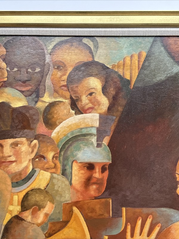 HISTORY PAINTING PORTRAIT BLACK AMERICANA MUSICIAN BILL PARSE WPA ERA ART DECO gallery