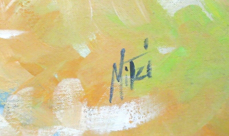 MITZI "TACHIKAWA KI-9" ORIGINAL OIL ON BOARD MILITARY PLANE PAINTING UNFRAMED gallery