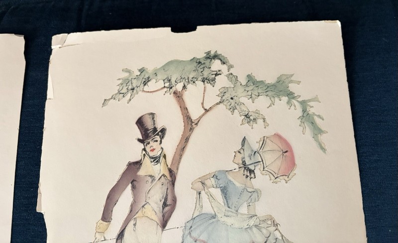 Eggemeyer's "Courting Couple & The Lovers" Watercolor Lithographs Ephemora gallery
