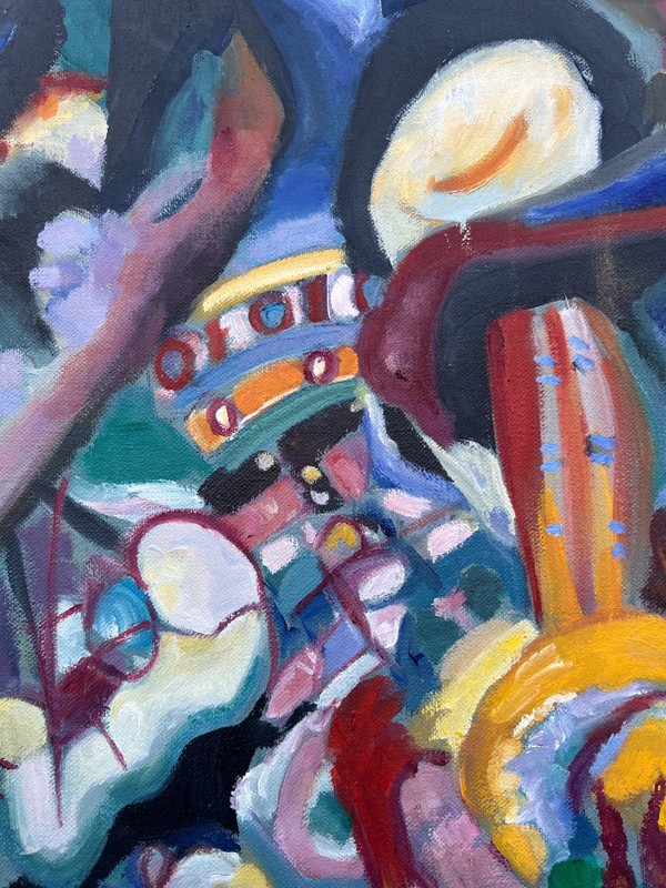 Wassily Kandinsky Abstract Oil Painting on canvas signed and stamped 20 x 28 in. gallery