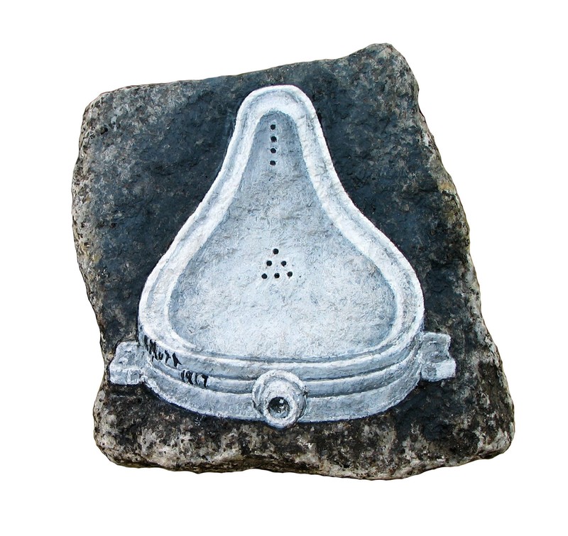 Paris art gallery DUCHAMP rock contemporary painting on original street pave.