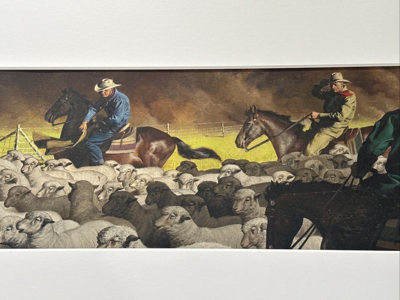 Antique Cowboy Painting Ranch Farm Glenn Grohe Wpa American Illustration Famous gallery