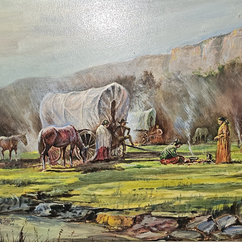 VINTAGE NATIVE AMERICAN INDIAN PANTING HORSE WAGON DESERT CANYON NATIVES PIONEER