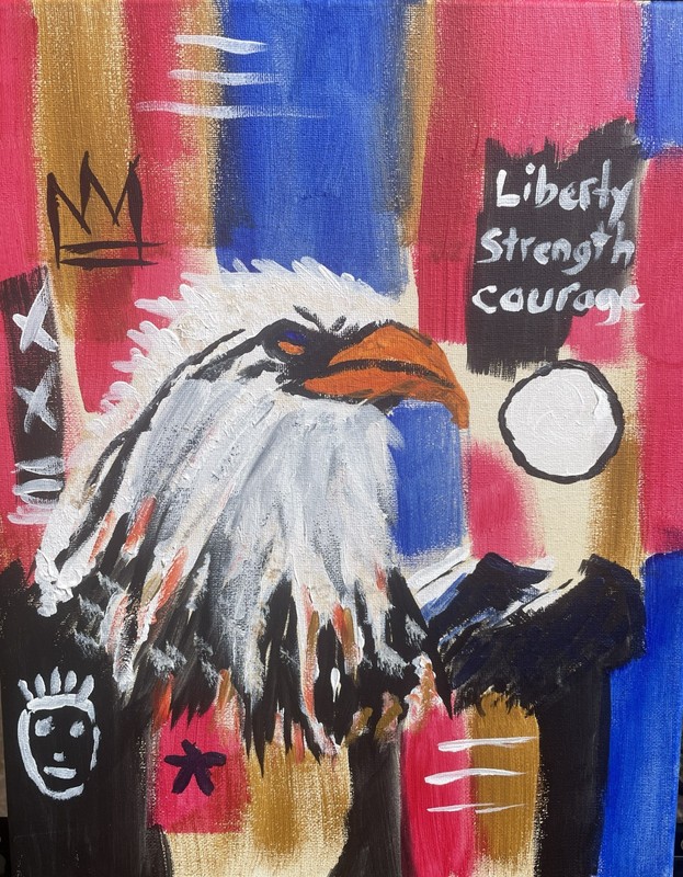 Kamille Original Eagle Painting 11×14 Acrylic on Canvas | Bold Bird Wall Art