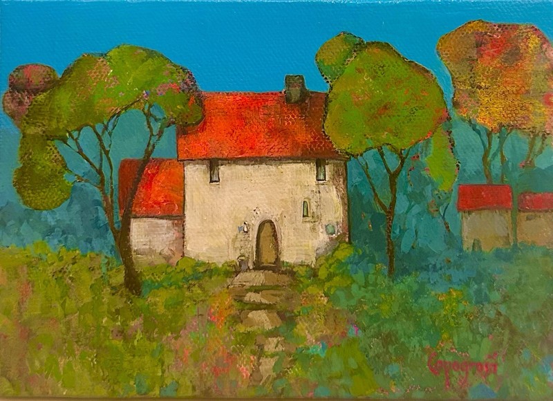 TUSCAN FEELING Original Painting ON Canvas Beth Capogrossi ITALY ITALIAN TUSCANY