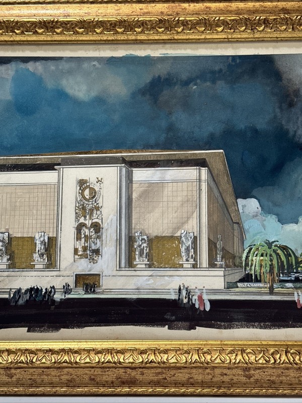 Millard Sheets Painting Architecture Architectural Mid Century Masonic Temple gallery