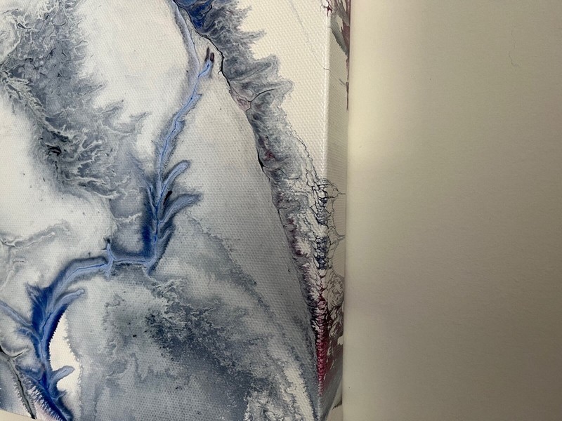 20x24 Modern Abstract Art, Blue and White Fluid Art, Original Artwork, "Breathe" gallery