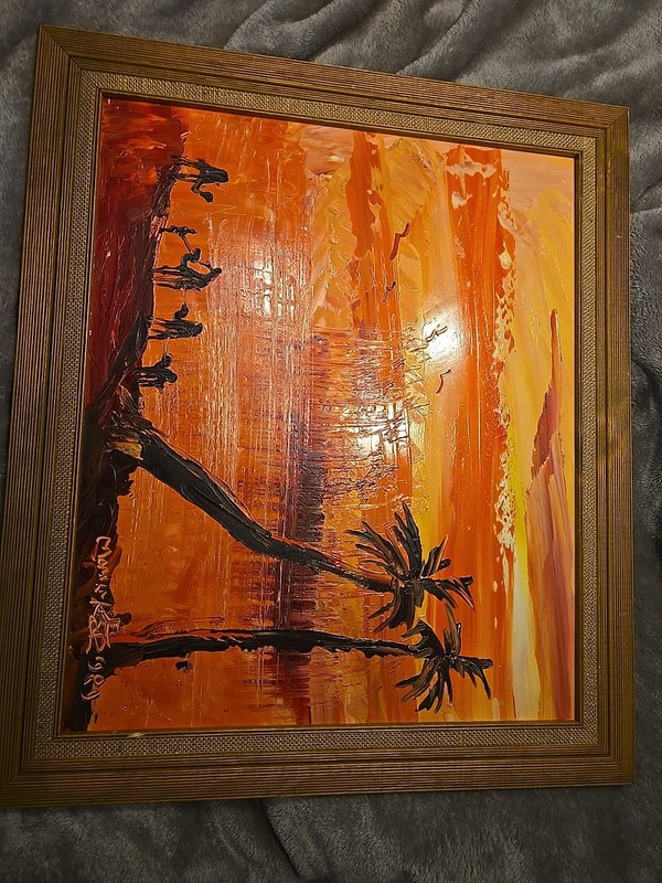 Morris Katz Original Painting 24.5 X 28.5 Framed 1989 Desert Oasis gallery
