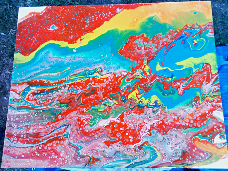 Abstract Fluid Acrylic Pour Painting – Multicolor Abstract Art