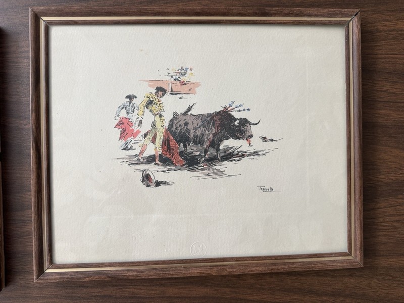 Set Of Six Joaquin Terruella Matilla (Spanish Painter) Bull Fighting Artwork gallery