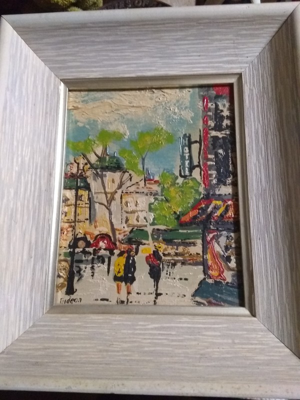 Elmo Gideon Original Oil Painting Nicely Framed Street Scape Impressionism