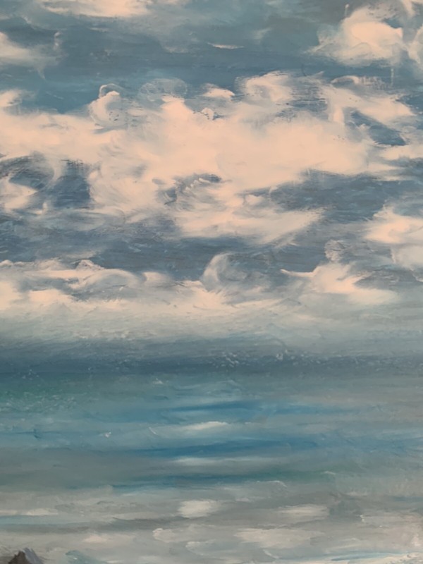 NEW Large Seascape oil painting hand painted on 100% linen canvas 16in x 20in gallery