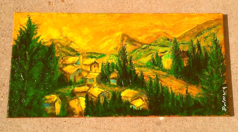 Original Valley Textured Painting 12″ x 24″ by DelMarq Signed