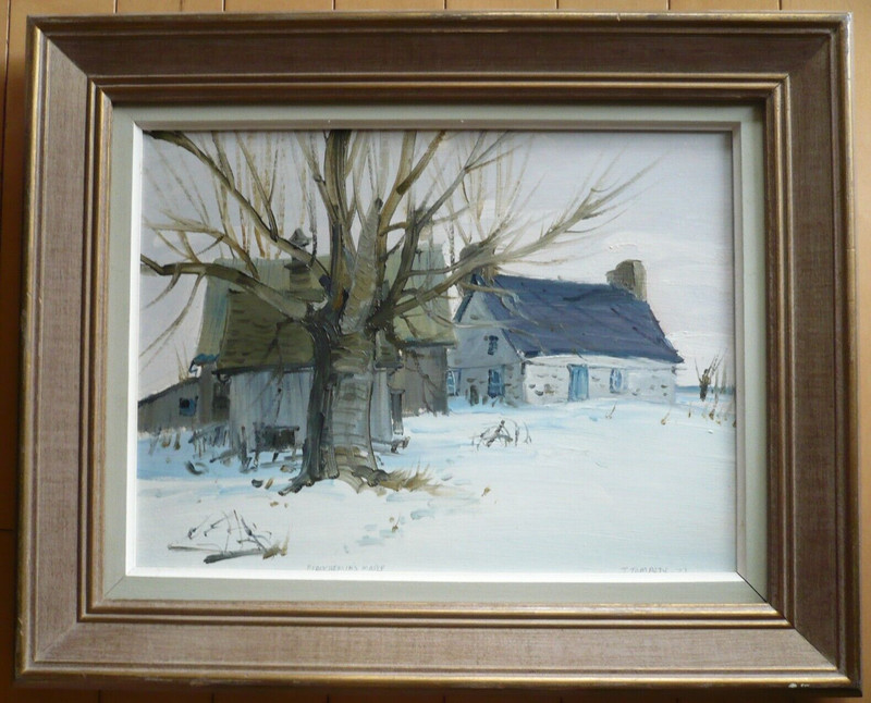 TERRY TOMALTY LISTED CANADA CANADIAN WINTER LANDSCAPE VINTAGE OIL IMPRESSIONIST