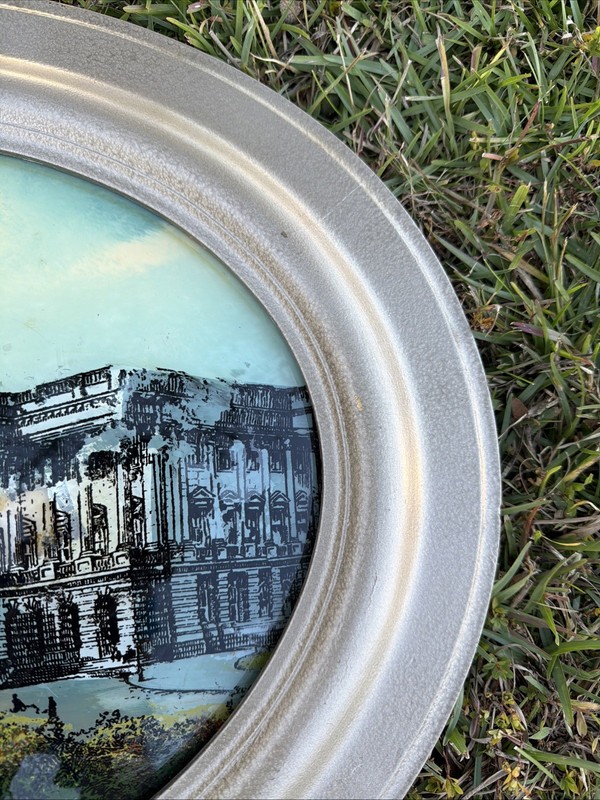 VTG Framed US Capitol Building Washington DC Reverse Painting Convex Glass VGC! gallery