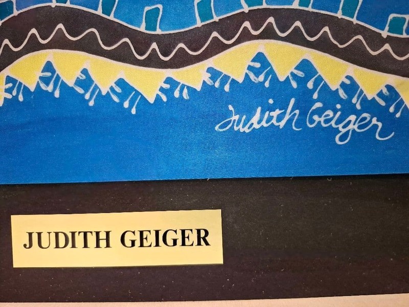 Judith Geiger Lizard Silkscreen Textile Art Signed Framed gallery