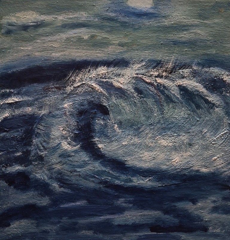 Whispers Beneath the Waves – Original 12in X 12in Oil Painting