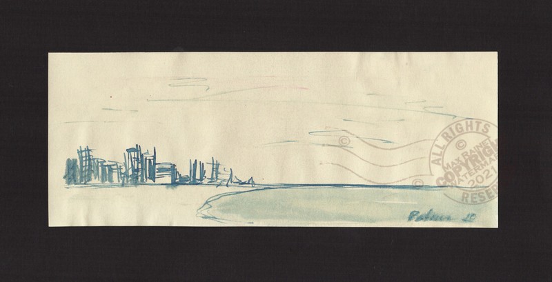 City Sea 2010 C Peterson * India Ink Seascape * From Ventura to Santa Monica gallery