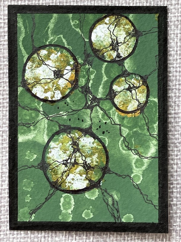 Original ACEO Artwork in Clear Sleeve + Greeting Card – NEUROGRAPHIC ABSTRACT
