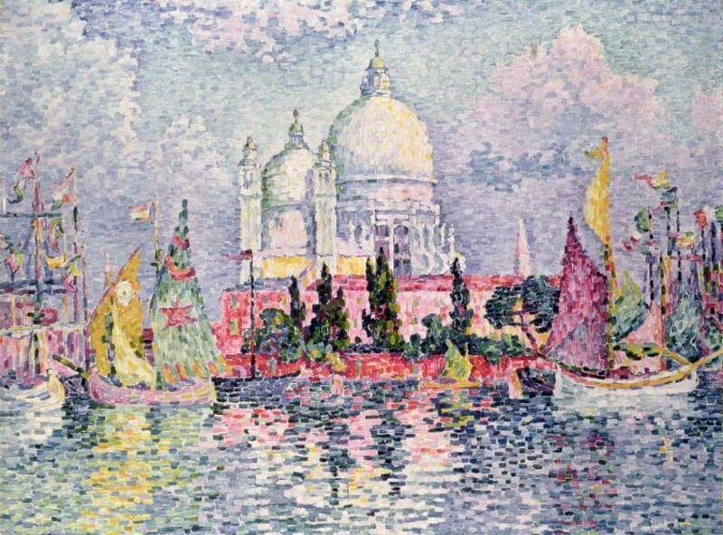 Stunning Oil painting Paul-Signac-Santa-Maria-della-Salute landscape oil canvas