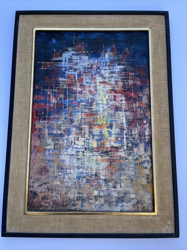 MID CENTURY PAINTING ABSTRACT EXPRESSIONISM LISTED FAMOUS MEXICAN