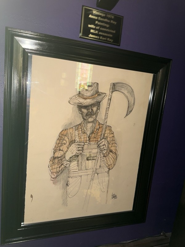 Vintage 1978 Signed Drawing Anna Sandhu Ray Folk Art Framed James Earl Ray gallery