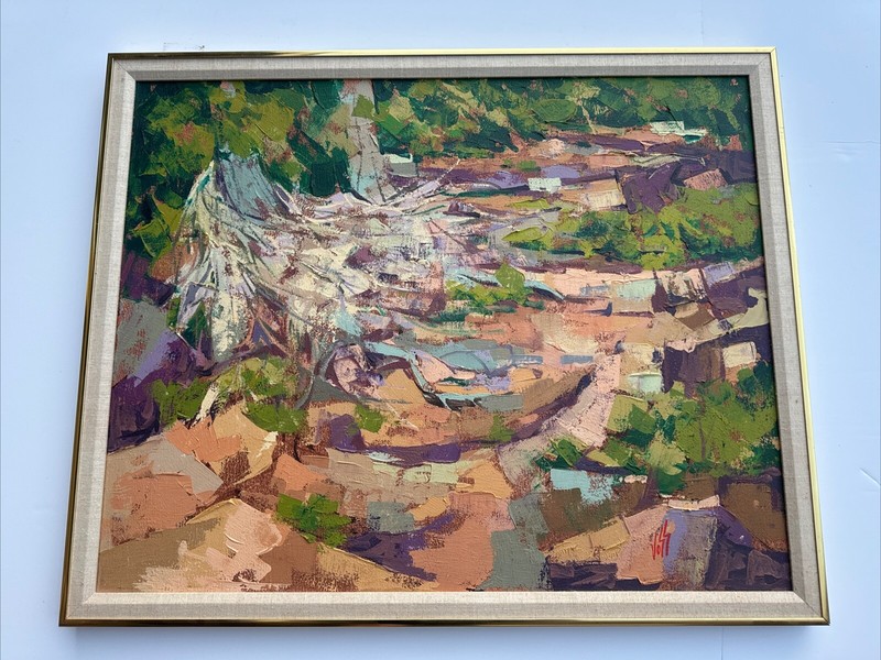 IMPRESSIONIST LANDSCAPE PAINTING AMERICAN PROFESSOR BILL VOSS AFTER THE FLOOD
