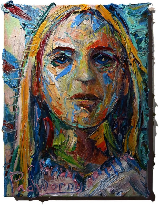 ORIGINAL OIL█PAINTING VINTAGE█GIRL EXPRESSIONIST█ART ABSTRACT 2026 YOUNG WOMAN