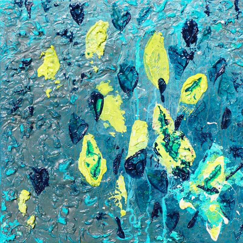 oil painting original abstract Ocean Floor 30x30cm/12x12in arcotexture paintings