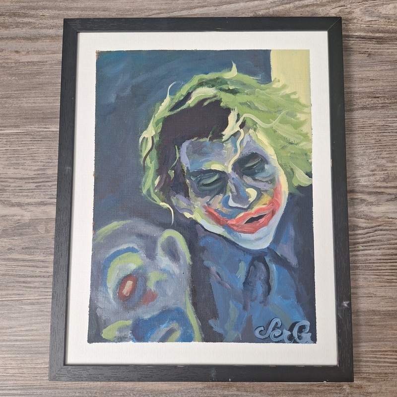Original Joker Vs Batman Painting Neo Expressionist Fine Art Decor 11x14 PRINT