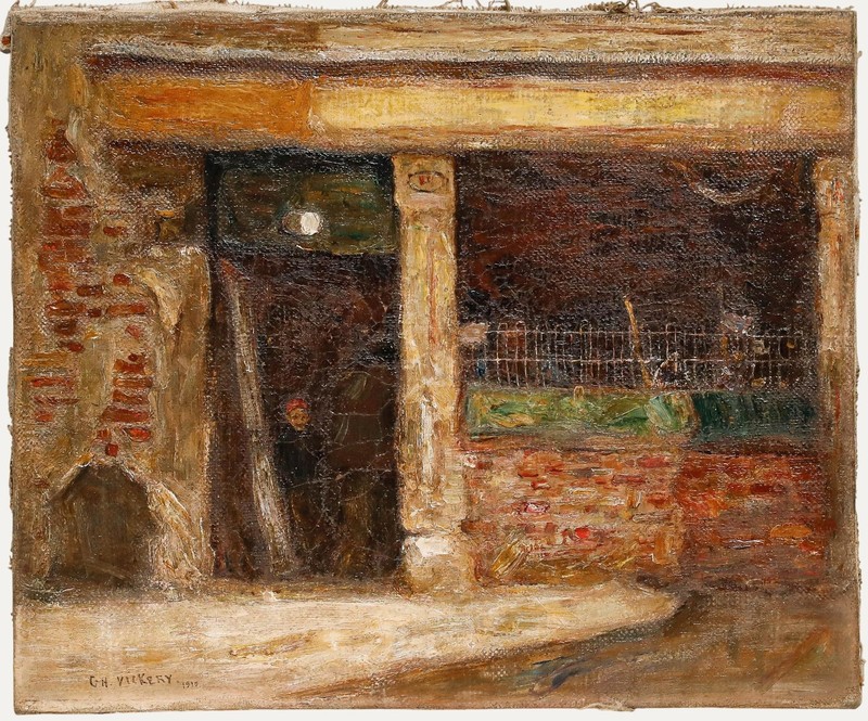 George Herbert Vickery – Early 20th Century Oil, The Old Workshop