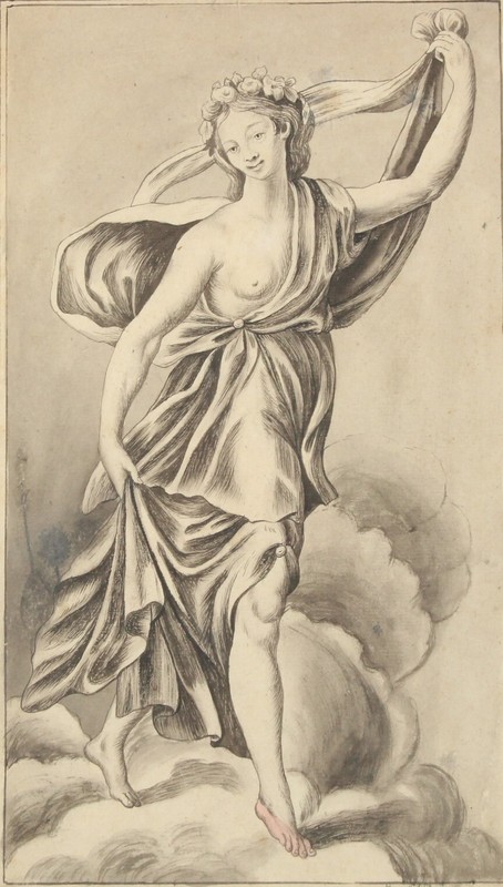 According to G. PREISSLER (1700-1754) female robe figure ink drawing well 19th Jh.