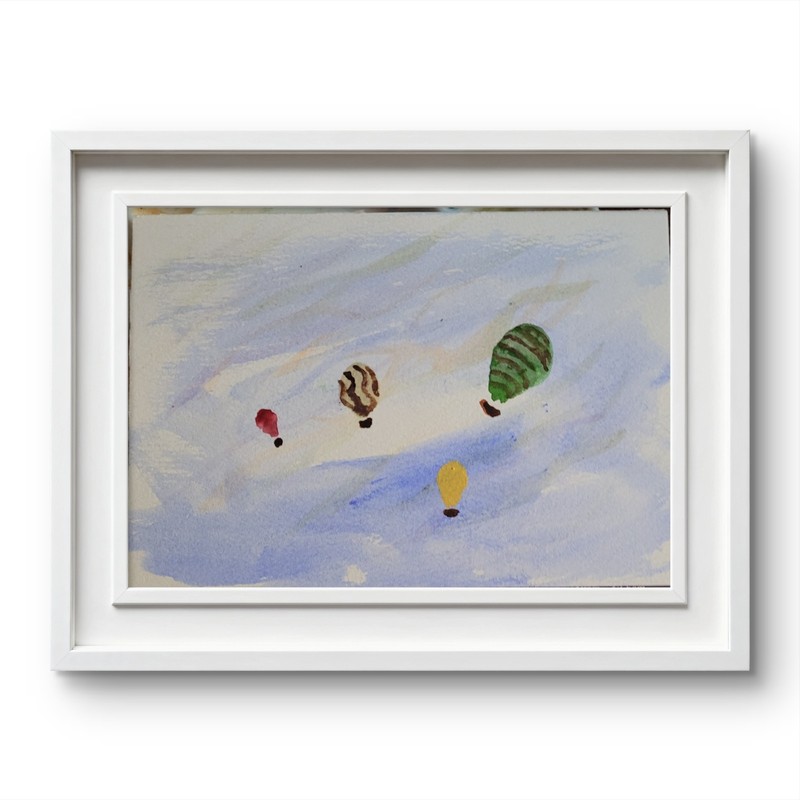 Hot Air Balloons Contemporary Pop Art Acrylic Painting Signed 5x7 gallery