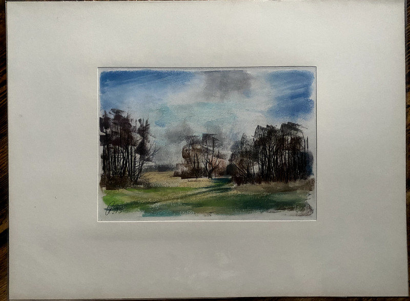 Franz Ehmke 1928-2018 GDR Painter Pastel Alder IN The Meadows Signed Brandenburg
