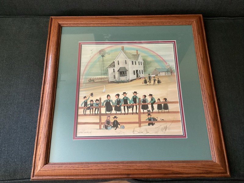 P Buckley Moss SCHOOL DAYS Ltd. Edition Hand Signed 287/3000 1994 Framed 21X21”