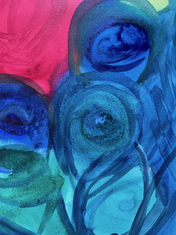 Abstract Figure Composition Colorful Wild Geometric Circles Spheres Modern Art gallery