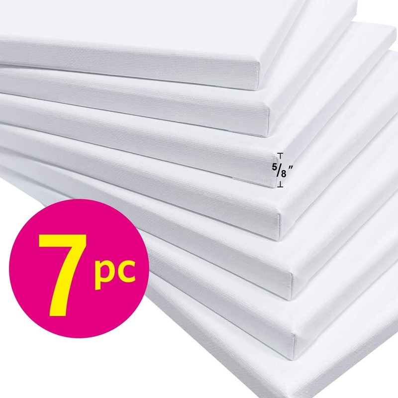 Durable & Lightweight 11x14 Inch Stretched Canvas – 7 Pack for All Skill Levels gallery