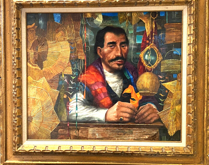 George Russin (American, 1910-2020), Original Masterpiece O/M «TAXCO VENDOR»!