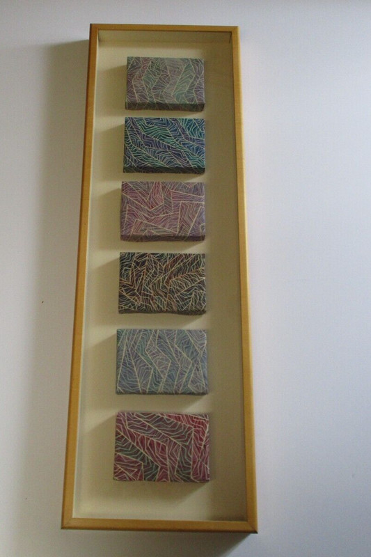 VINTAGE ABSTRACT PAINTING GEOMETRIC HARD LINE EDGE MODERNISM EXPRESSIONISM 6