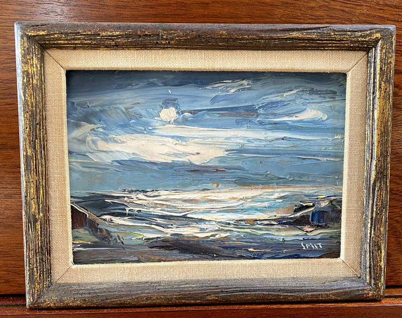 Derk Smit ( 1889-1985) Seascape Oil Painting Listed California & Indiana Artist