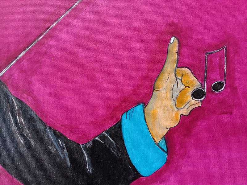 The Conductor Original Acrylic Painting Canvas Signed Vytas 16x20 inch gallery