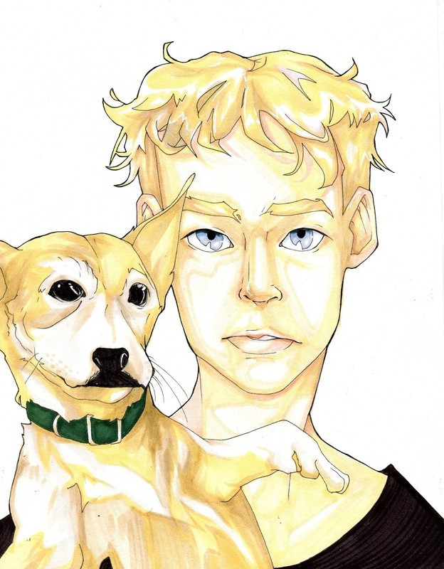 «Dashing Chihuahua and Ryan» art illustration 11 x 8.5 Community life